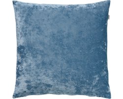 Dutch Decor SKY - Sierkussen velvet 45x45 cm - Provincial Blue - lichtblauw - Inclusief binnenkussen - Luxe kussens voor woonkamer & bank
