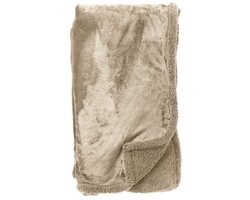 Dutch Decor - STANLEY - Plaid 150x200 cm - fleece deken met teddy en fleece - Pumice Stone - beige