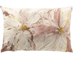 Dutch Decor SUSANNA - sierkussen 40x60 cm - bloemenmotief - Rose Tan - roze - Inclusief binnenkussen - Luxe kussens voor woonkamer & bank