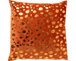 Dutch Decor TINO - sierkussen 45x45 cm - velvet - Potters Clay - oranje - Inclusief binnenkussen