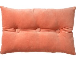 Dutch Decor VALERIE - Sierkussen 40x60 cm - velvet - met knopen - Muted Clay - roze - Inclusief binnenkussen - Luxe kussens voor woonkamer & bank