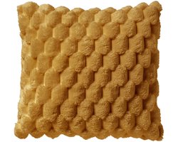 Dutch Decor VIVA - kussenhoes 45x45 cm - superzacht - 100% gerecycled - Chai Tea - geel - met rits - zonder binnenkussen