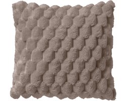 Dutch Decor VIVA - sierkussen 45x45 cm - superzacht - 100% gerecycled - greige / taupe - Inclusief binnenkussen - Luxe kussens voor woonkamer & bank