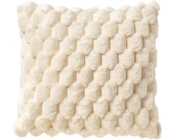 Dutch Decor VIVA - sierkussen 45x45 cm - superzacht - 100% gerecycled - snow / wit - Inclusief binnenkussen - Luxe kussens voor woonkamer & bank
