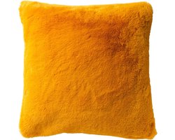 Dutch Decor ZAYA - kussenhoes 60x60 cm - bontlook - extra groot - Golden Glow - geel - met rits - zonder binnenkussen