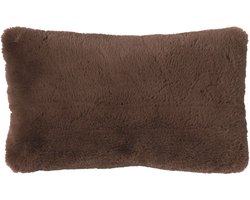 Dutch Decor ZAYA - sierkussen 30x50 cm - bontlook - Chocolate Martini - bruin - Inclusief binnenkussen - Luxe kussens voor woonkamer & bank