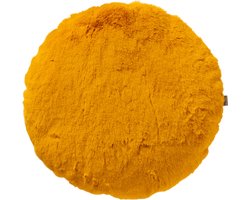 Dutch Decor - ZAYA - sierkussen Ø45 cm rond - bontlook - effen kleur - Golden Glow - geel