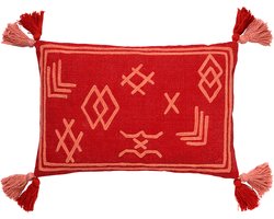 Dutch Decor ZOLA - Kussenhoes van katoen Aurora Red 40x60 cm - rood - met rits - zonder binnenkussen