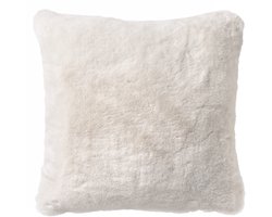 Dutch Decor ZOYA - sierkussen 45x45 cm - bontlook - Snow White - wit - Inclusief binnenkussen - Luxe kussens voor woonkamer & bank