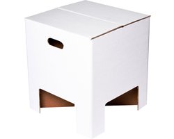 Dutch Design Brand - Dutch Design Chair - kartonnen krukje - Wit - White