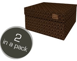 Dutch Design Brand - Dutch Design Storage Box Medium - Opbergdoos - Opbergbox - Bewaardoos - Roaring 20's - Art Deco Night Sky