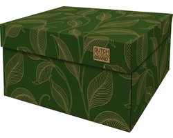 Dutch Design Brand - Dutch Design Storage Box - Opbergdoos - Opbergbox - Bewaardoos - Bladeren - Green Forest