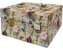 Dutch Design Brand - Dutch Design Storage Box - Opbergdoos - Opbergbox - Bewaardoos - Bloemen, Kolibrie, Vlinders - Botanical