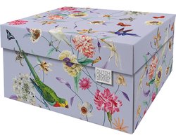 Dutch Design Brand - Dutch Design Storage Box - Opbergdoos - Opbergbox - Bewaardoos - Lila - Vogels - Vlinders - Lavender Sky