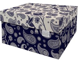 Dutch Design Brand - Dutch Design Storage Box - Opbergdoos - Retro - Vogels - Patronen - Delfsblauw - Paisley