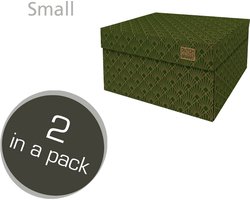 Dutch Design Brand - Dutch Design Storage Box Small - Opbergdoos - Opbergbox - Bewaardoos - Roaring 20's - Art Deco Velvet Green