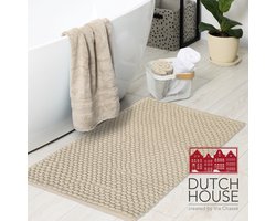 Dutch House Badmat Caorle - Badmat 60x90cm - Sand - Antislip - Badmatten - Anti Slip Douchemat - Badkamer Mat - Snel Absorberend - Snel Drogende Badmat
