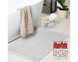 Dutch House Badmat Formia - Badmat 50x80cm - Wit - Antislip - Badmatten - Anti Slip Douchemat - Badkamer Mat - Snel Absorberend - Snel Drogende Badmat