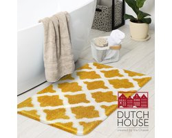 Dutch House Badmat Toulon - Badmat 60X90cm - Oker - Antislip - Badmatten - Anti Slip Douchemat - Badkamer Mat - Snel Absorberend - Snel Drogende Badmat