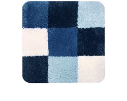 Dutch House Bidetmat Brest - Bidetmat 60x60cm - Blauw - Antislip - Badmatten - Anti Slip Douchemat - Badkamer Mat - Snel Absorberend - Snel Drogende Badmat - Bidetmat - WC mat - Toiletmat voor hangend toilet
