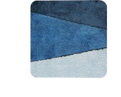 Dutch House Bidetmat Dijon - Bidetmat 60x60cm - Blauw - Antislip - Badmatten - Anti Slip Douchemat - Badkamer Mat - Snel Absorberend - Snel Drogende Badmat - Bidetmat - WC mat - Toiletmat voor hangend toilet