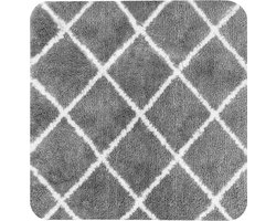 Dutch House Bidetmat Menton - Bidetmat 60x60cm - Grijs - Antislip - Badmatten - Anti Slip Douchemat - Badkamer Mat - Snel Absorberend - Snel Drogende Badmat - Bidetmat - WC mat - Toiletmat voor hangend toilet