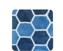 Dutch House Bidetmat Rennes - Bidetmat 60x60cm - Blauw - Antislip - Badmatten - Anti Slip Douchemat - Badkamer Mat - Snel Absorberend - Snel Drogende Badmat - Bidetmat - WC mat - Toiletmat voor hangend toilet