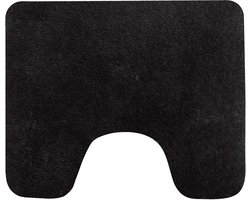 Dutch House Toiletmat Caen - WC Mat 60x50cm - Zwart - Antislip - Toiletmat met uitsparing - Badkamer Mat - WC Mat - Snel Absorberend - Snel Drogende Toiletmat