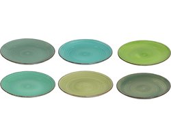 Dutch Kitchen Dinerborden Summer Green - Groen - ø 26.5 cm - 6 Stuks - Aardewerk