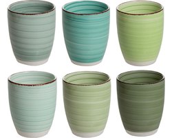 Dutch Kitchen Koffiemokken Green - 160 ml - 6 Stuks - Aardewerk
