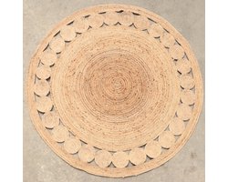 Dutch Lifestyle Jaipur Klassiek 7 - Jute - Vloerkleed - 200x200 cm - Beige