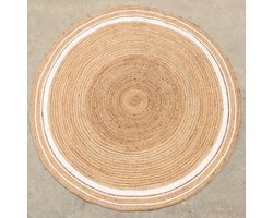 Dutch Lifestyle Jaipur Klassiek - Jute - Vloerkleed - 150x150 cm - Beige