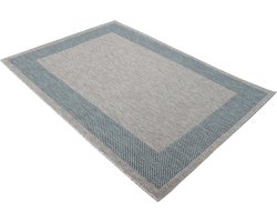 Dutch Lifestyle - Vloerkleed Frame Grey/Blue 160x230cm - Indoor/Outdoor