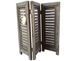 Dutch Mood raamshutter 3-luik zwart 52 cm – houten vensterluik Black Berlin met scharnieren – decoratieve shutter voor vensterbank en inkijkwering, vrijstaand zonder montage
