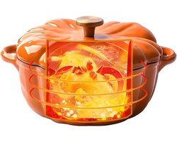 Dutch Oven - Kookpan Ovenschaal - Brood Bakken - Gelijkmatige Warmte - 28.3 cm Breed - Pompoen Oranje