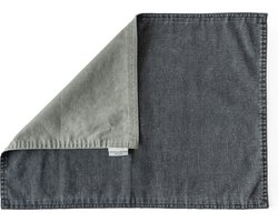 Dutch Rose Linen Placemats - 45x35cm - Dubbelzijdig groen-grijs