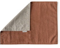 Dutch Rose Linen Placemats - 45x35cm - Dubbelzijdig terracotta-beige