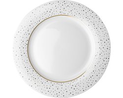 Dutch Rose Loft - Dutch Rose Bord Plat 26 cm Wit Glitter