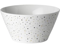 Dutch Rose Loft Zwart-Wit Kom Wit met Glitters 14 cm