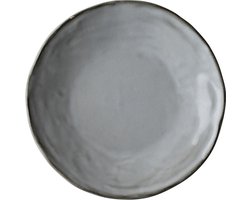 Dutch Rose Organic Borden - Ø 17cm - Stoneware Handgemaakt - Licht Grijs
