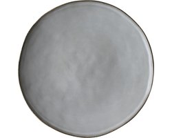 Dutch Rose Organic Borden Ø 26,5cm - Licht - Stoneware Handgemaakt - Grijs