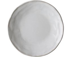 Dutch Rose Organic Borden - Plat - Ø 17cm - Stoneware Handgemaakt - Wit