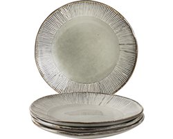 Dutch Rose Organic Borden set van 4 - Ø 21,5cm - Stoneware Handgemaakt - Creme