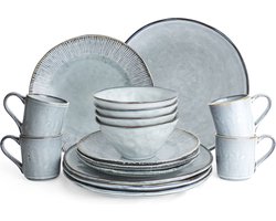 Dutch Rose Organic - Dutch Rose Set 16 Delig Servies Blauw