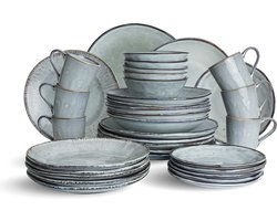 Dutch Rose Organic Dutch Rose Set 36 Delig Servies Blauw