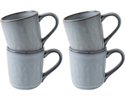 Dutch Rose Organic Mokken set van 4 - Koffiemok - Theemok - Blauw 39 cl.
