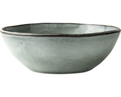 Dutch Rose Organic Schaal - Serveerschaal - Stoneware Handgemaakt -Ø 23cm - Blauw