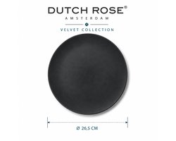 Dutch Rose Velvet Borden – Platte Borden 26,5 cm – Mat Antraciet