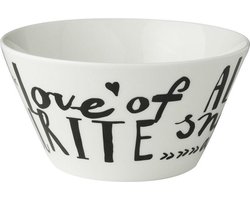 Dutch Rose Zwart-Wit Kom 14 cm Wit Favourite Snacks