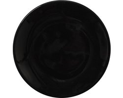 Dutch Rose Zwart/Wit Bord Uni - Ø20cm - Zwart